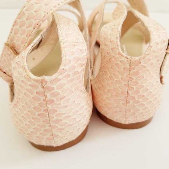 Leon Max Pink Snakeskin Sandals 7 - Picture 7 of 8